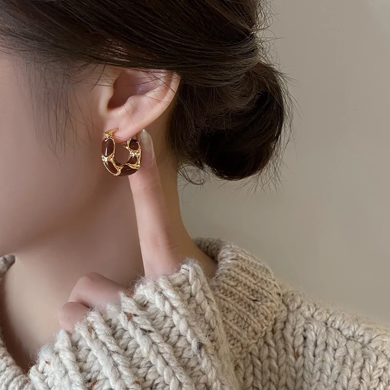 Vintage U-Shaped Hoop Earrings