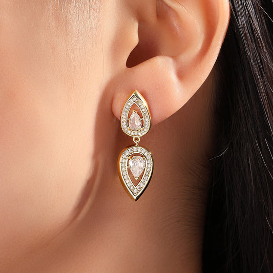 Teardrop Crystal Drop Earrings