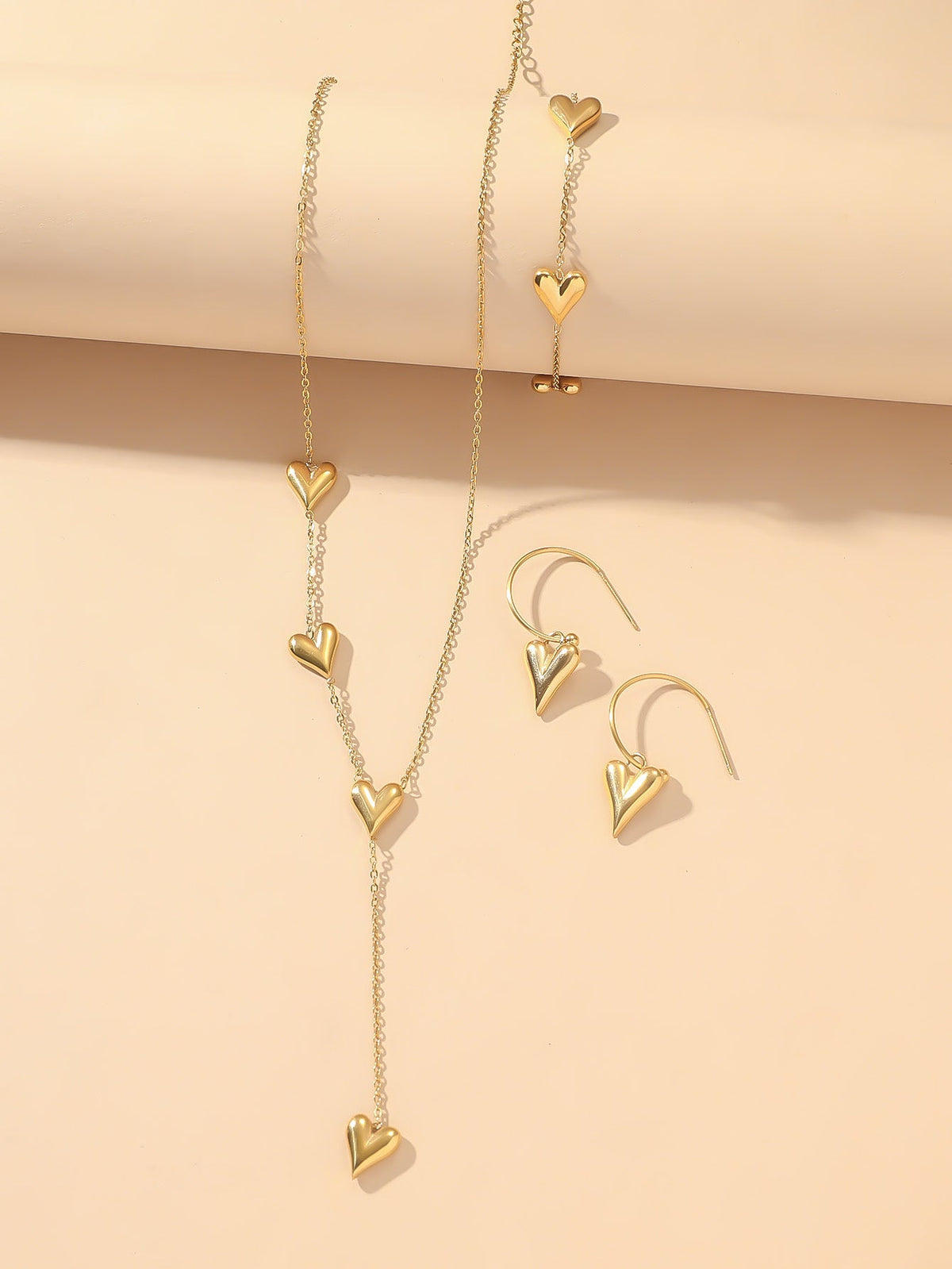 3pc Dainty Heart Jewelry Set