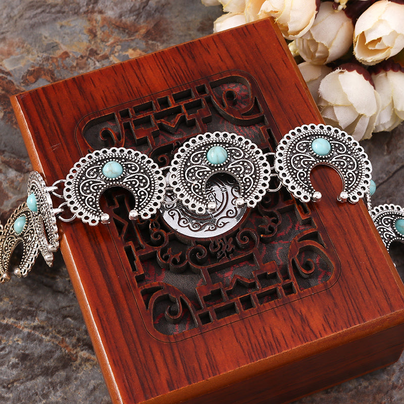 Boho Crescent Turquoise Choker