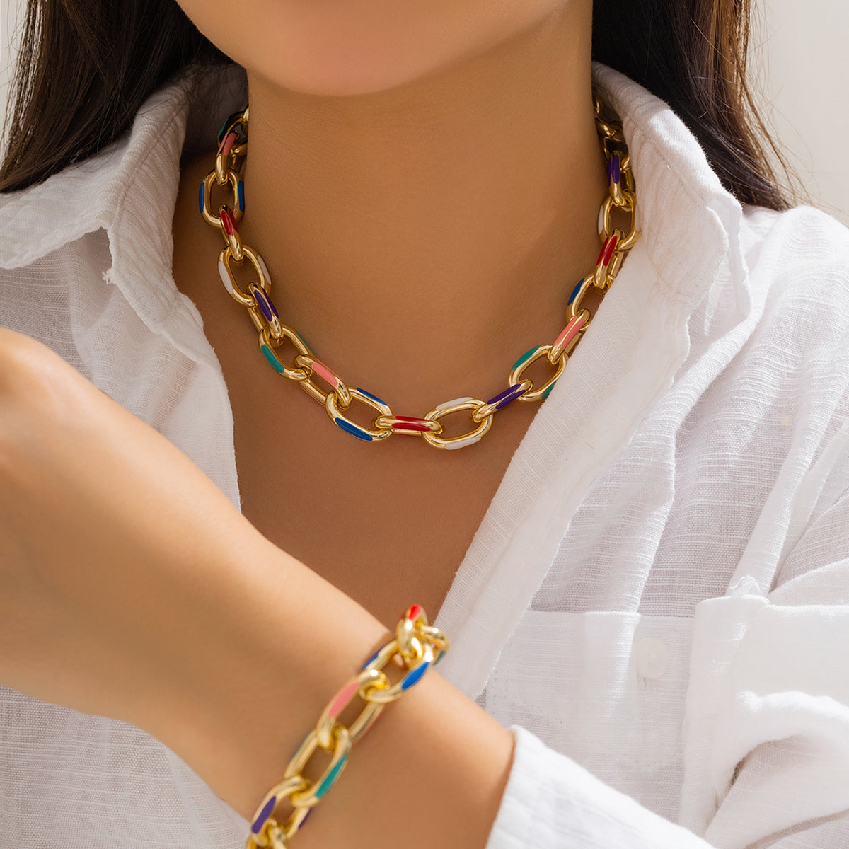 2pc Colorful Boho & Bracelet Set
