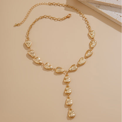 Chunky Gold Drop Statement Necklace