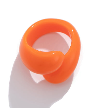 Multicolor Resin Water Drop Chunky Ring
