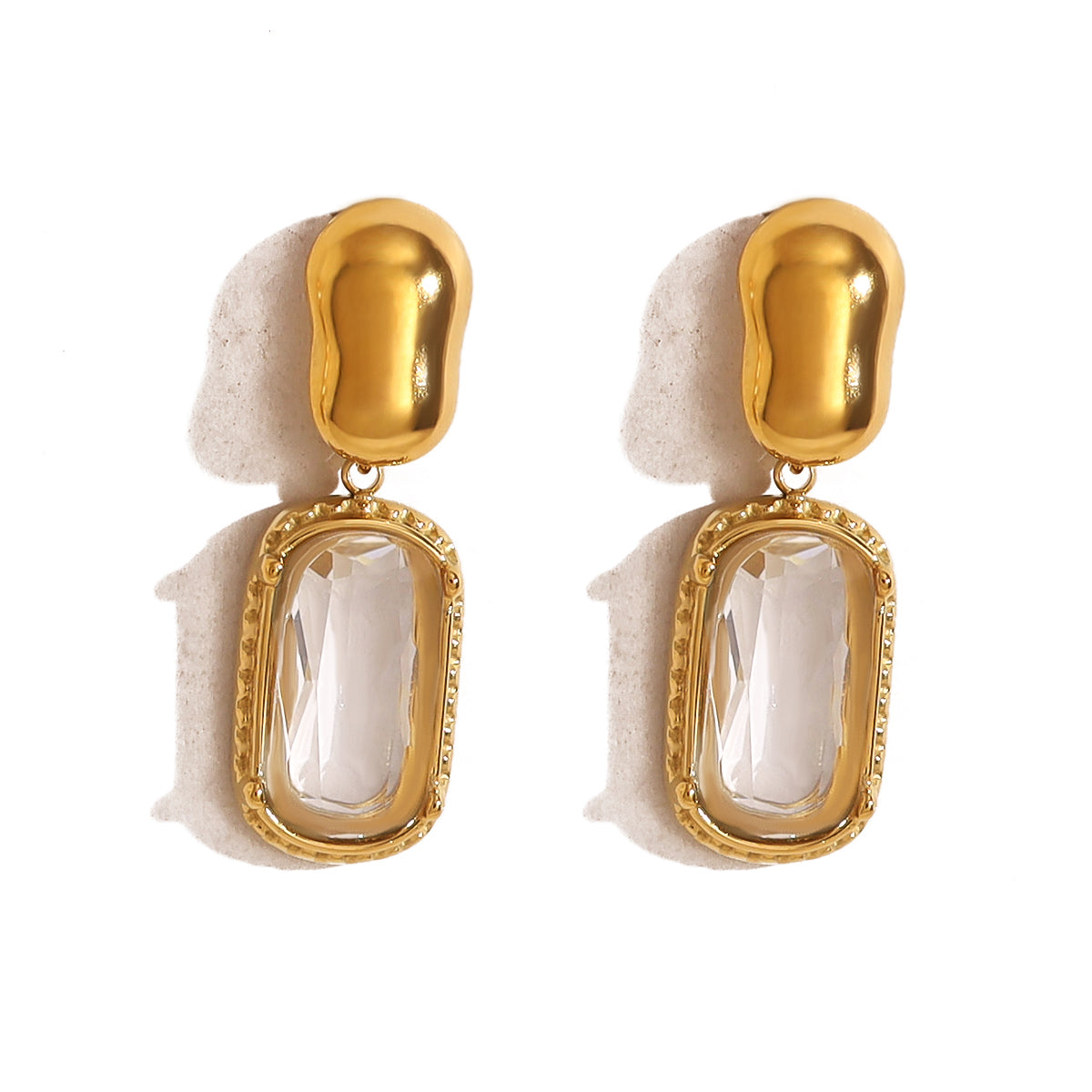 Matte Blush Gem Drop Earrings