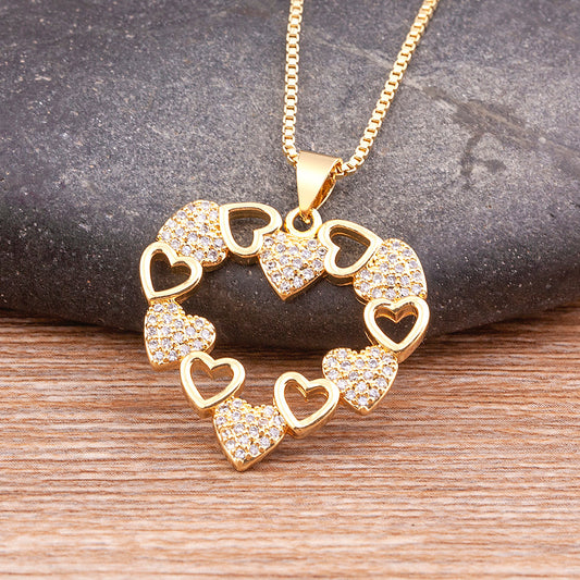 Heart Pendant Long Chain Necklace