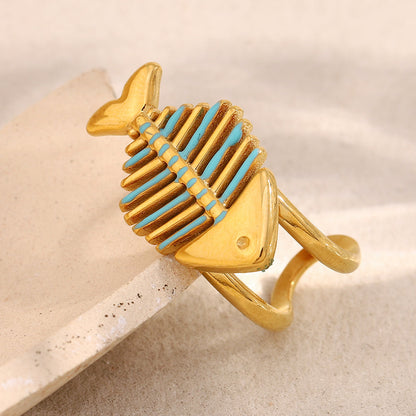 Colorful Fish Statement Ring