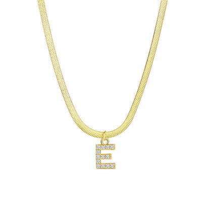 Gold Snake Chain Initial Necklace