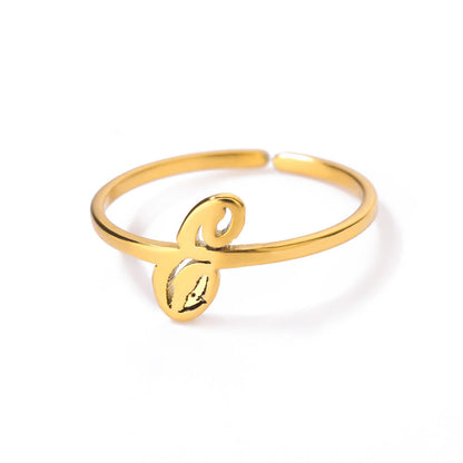 Gold Initial Letter Ring