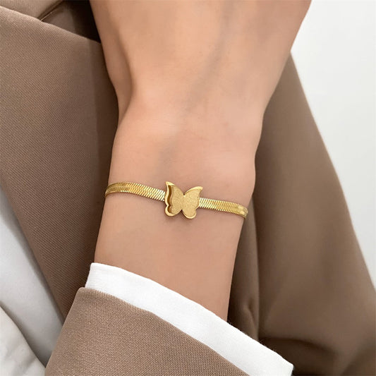 Gold Butterfly Charm Bracelet