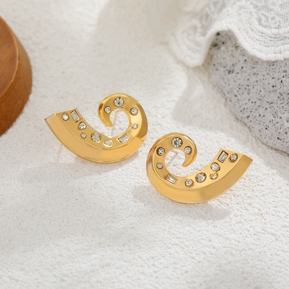 Zircon Conch Stud Earrings