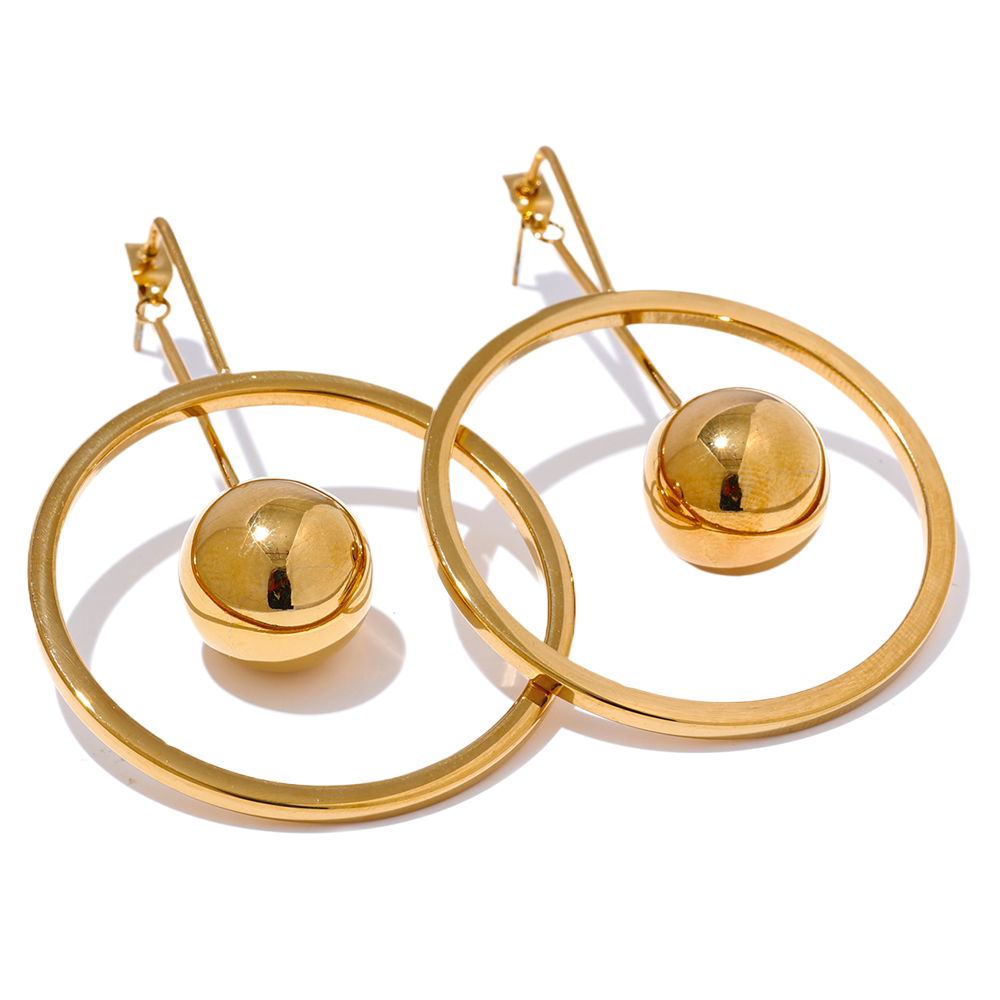 Geometric Sphere Drop Earrings