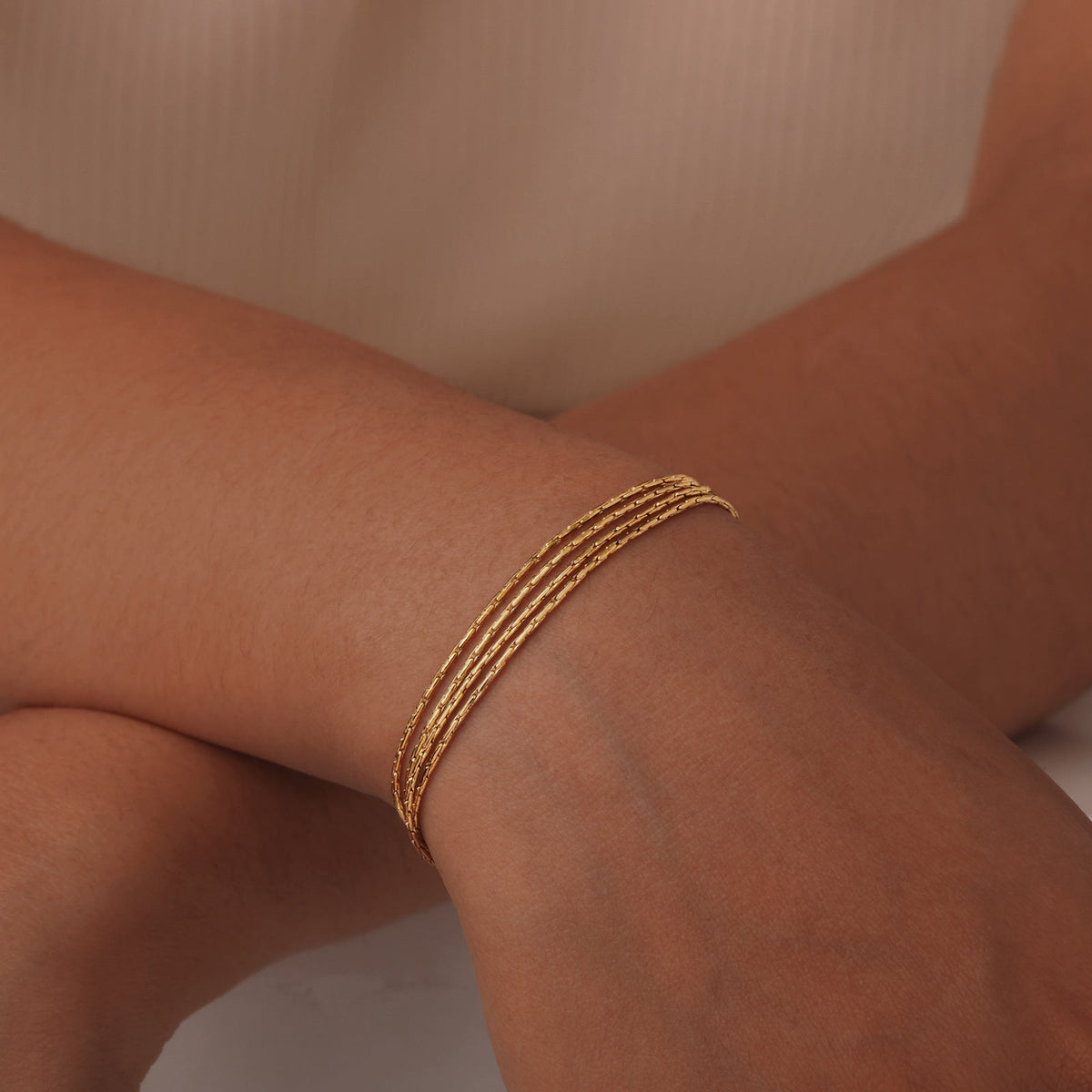 3-Layer Dainty Gold Chain Bracelet