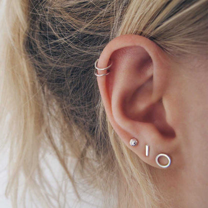 Geometric Stainless Steel Stud Set