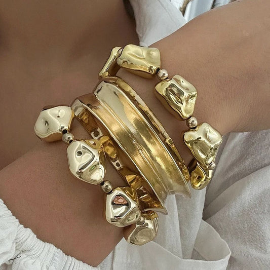 Vintage Beaded Wide Cuff Bracelet