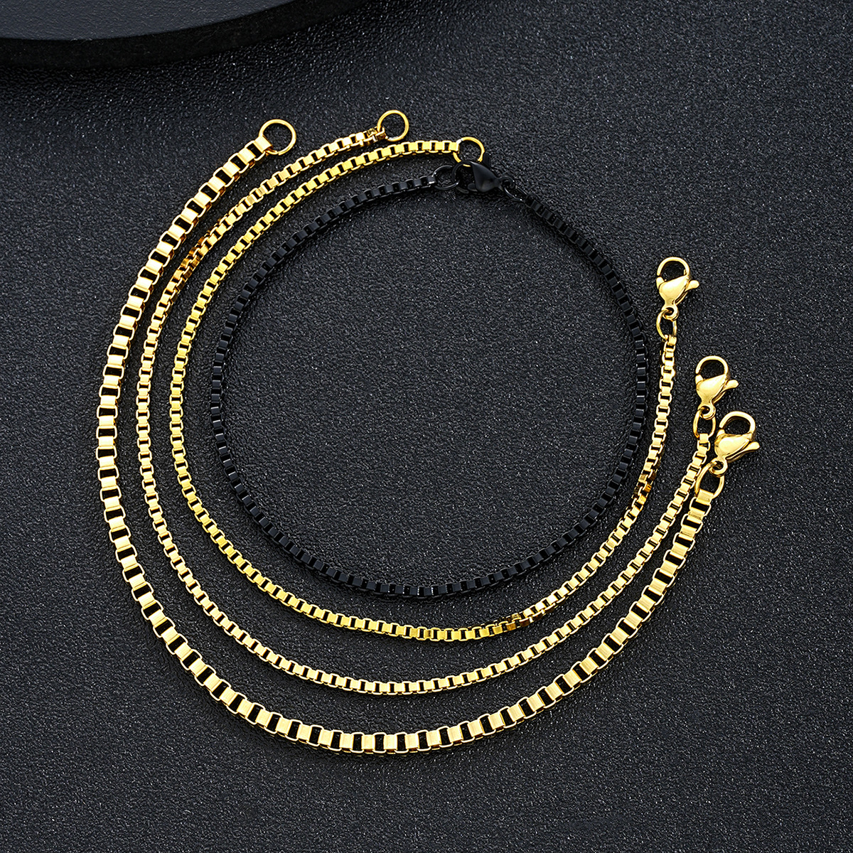 4pc Vintage Stainless Steel Bracelet Set