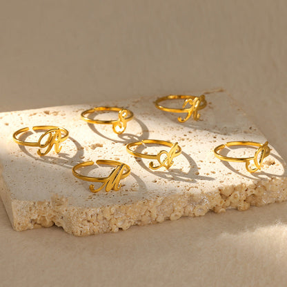 Gold Initial Letter Ring