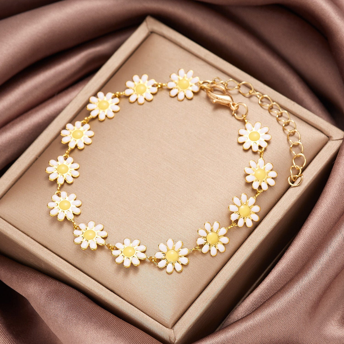 Daisy Chain Enamel Bracelet