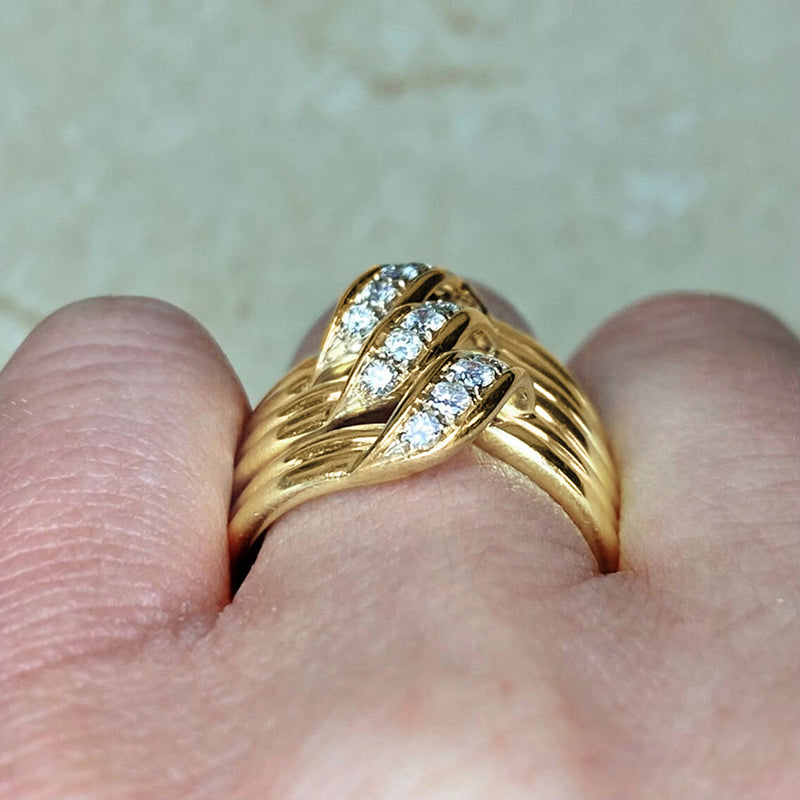 Multi-Band Crystal Wave Ring