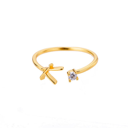 Mini Zircon Initial Ring