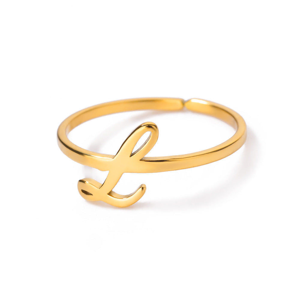 Gold Initial Letter Ring