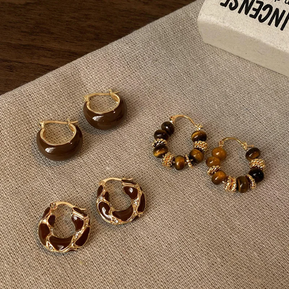 Vintage U-Shaped Hoop Earrings