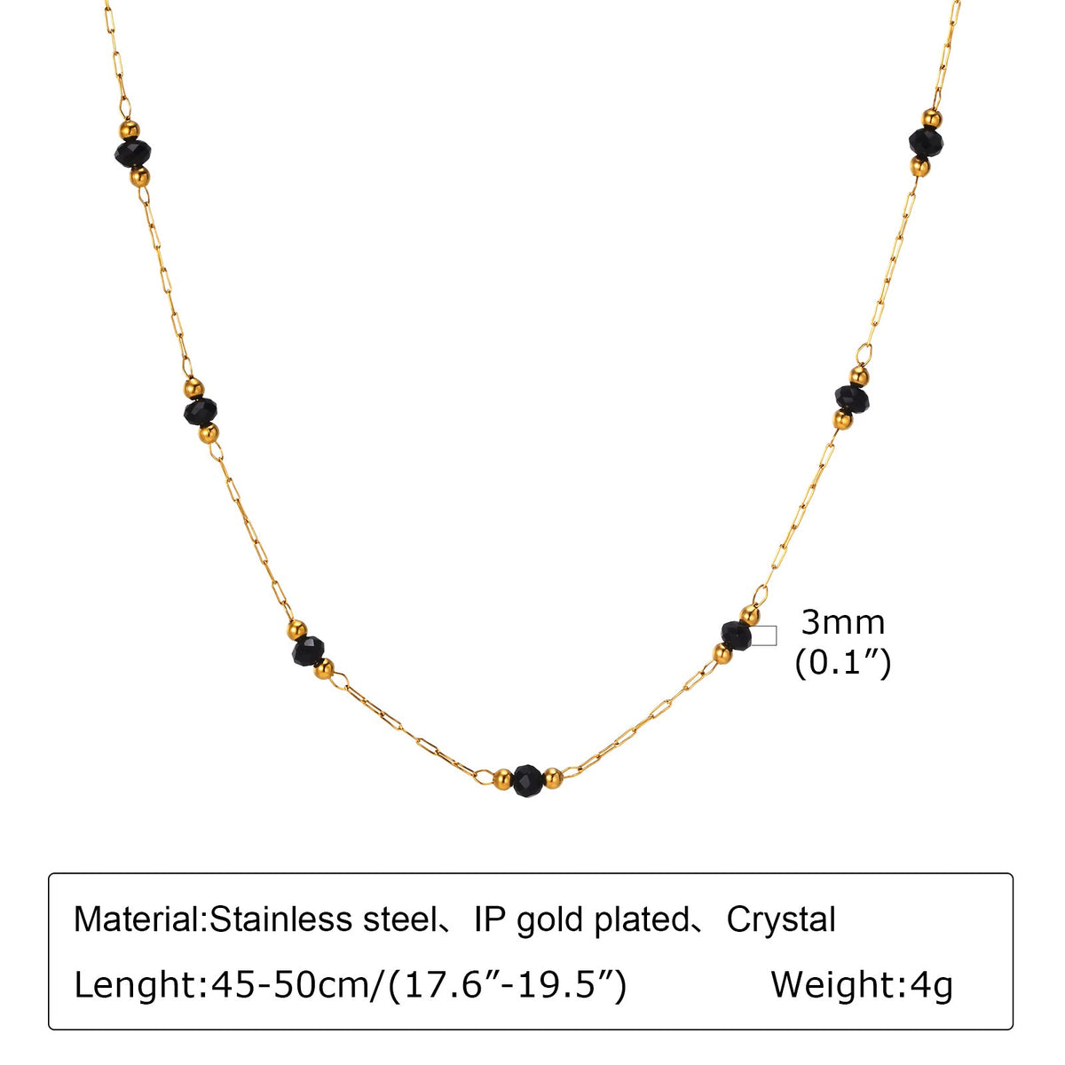 Dainty Green Crystal Bead Necklace