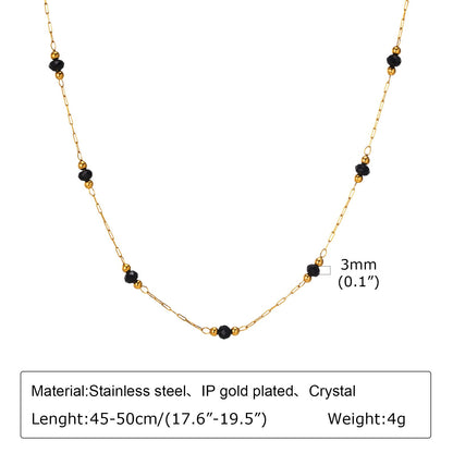 Dainty Green Crystal Bead Necklace