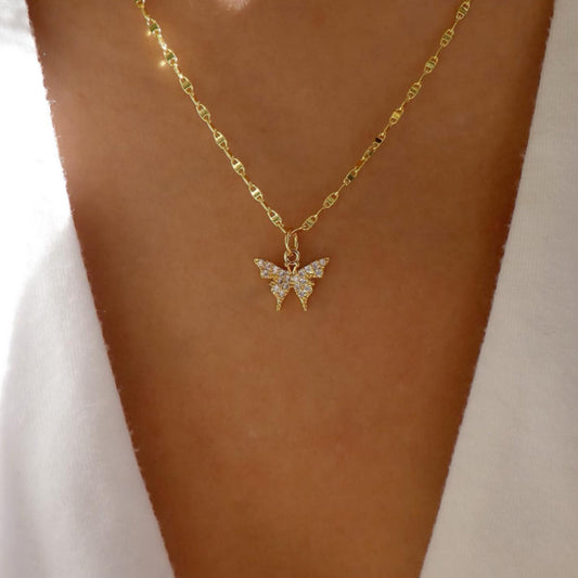 Dainty Butterfly Pendant Necklace