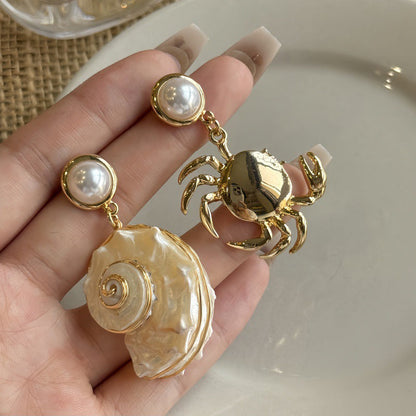 Mismatched Sea-Inspired Drop Earrings