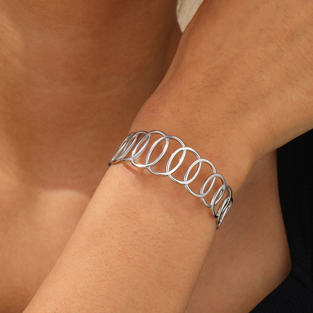 Oval Spiral Statement Bracelet
