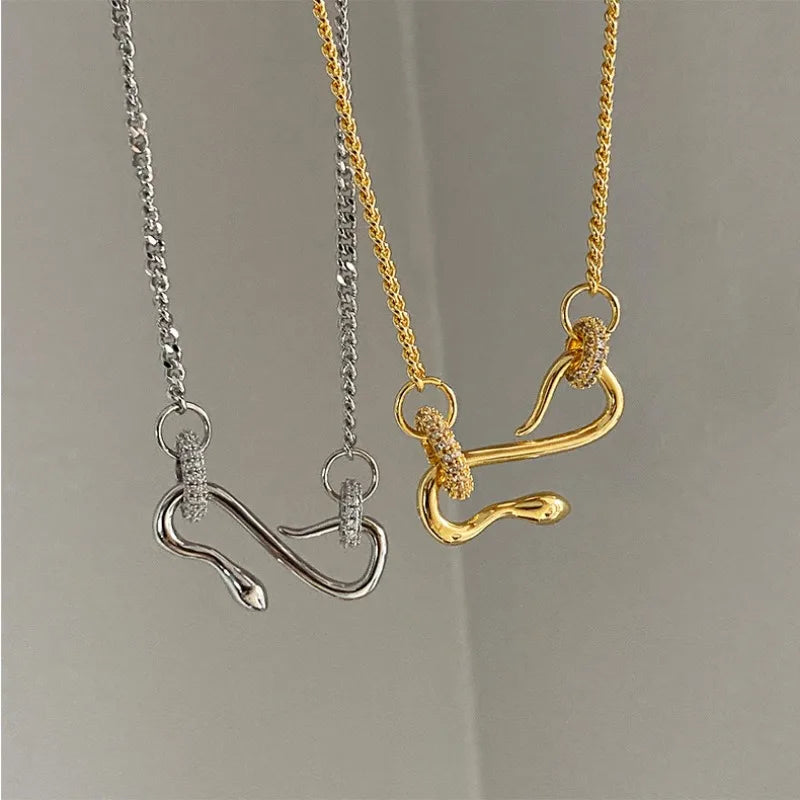 Crystal Snake Pendant Necklace