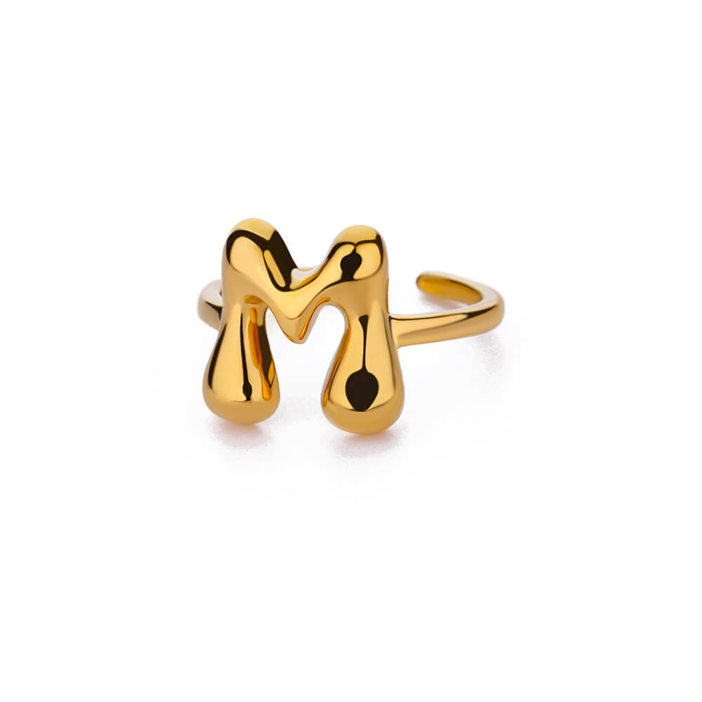 Gold Initial Statement Ring