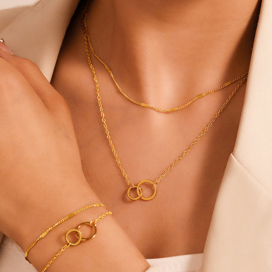 3pc Interlocking Circle Jewelry Set