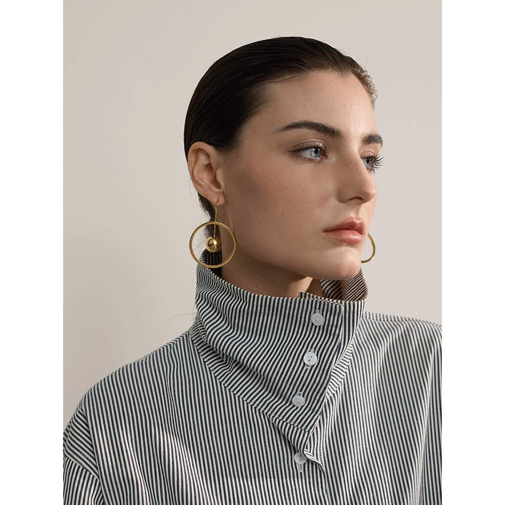 Geometric Sphere Drop Earrings