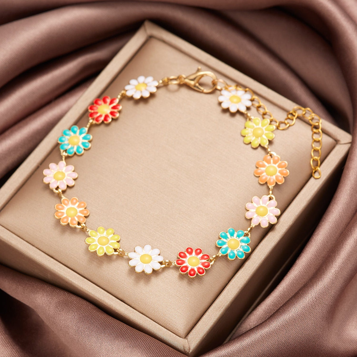 Daisy Chain Enamel Bracelet