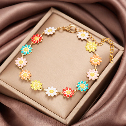 Daisy Chain Enamel Bracelet
