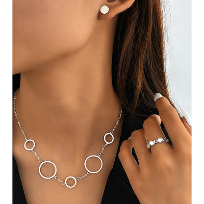 3pc Geometric Circle Jewelry Set