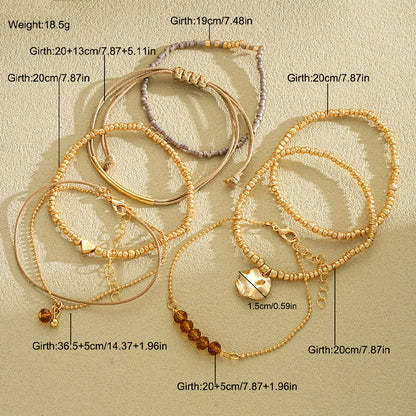 7pc Boho Heart Beaded Bracelet Set