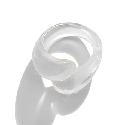Multicolor Resin Water Drop Chunky Ring