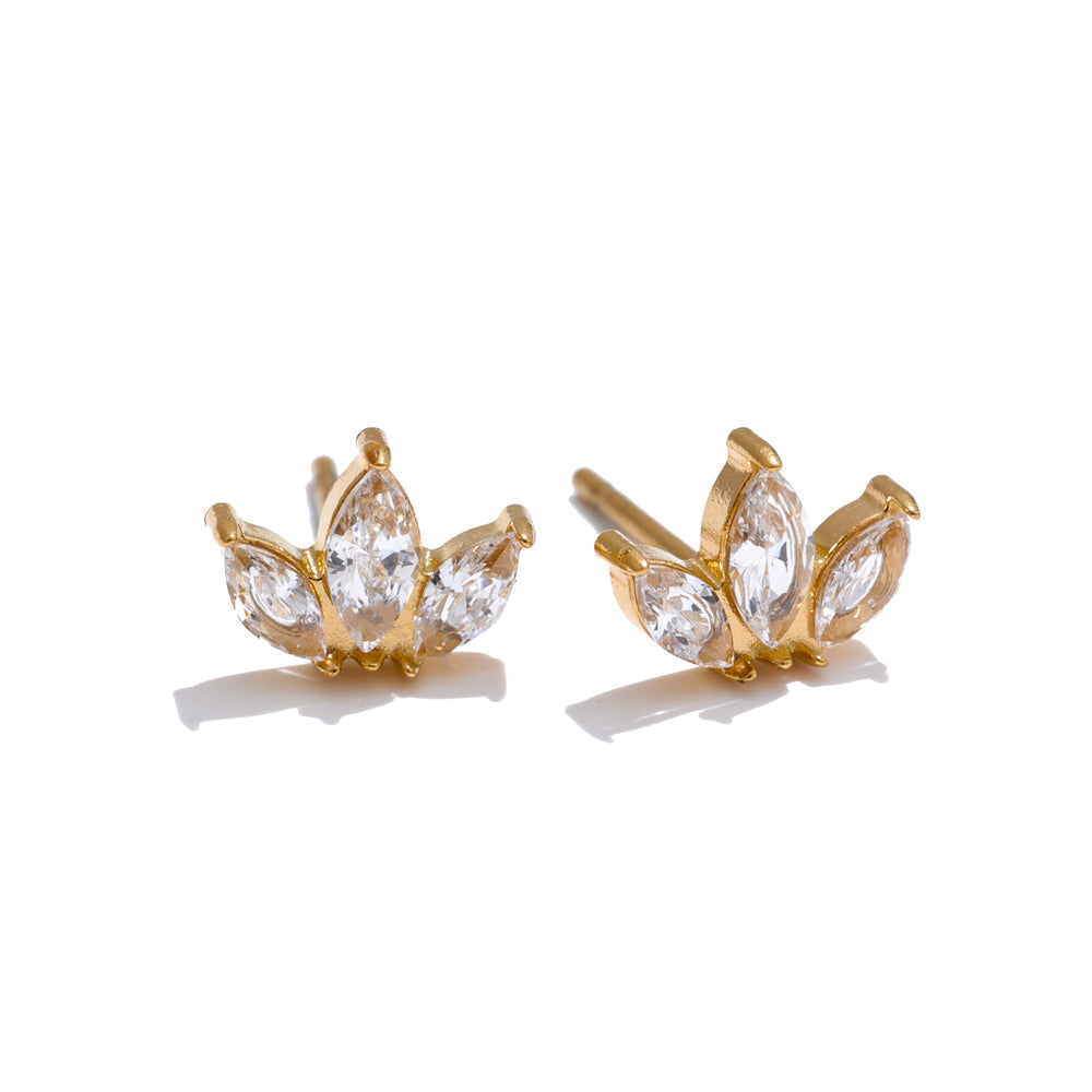 Mini Crown Crystal Stud Earrings