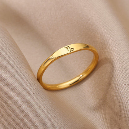 Zodiac Constellation Stainless Steel Ring