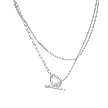 Double Layer Toggle Clasp Chain Necklace
