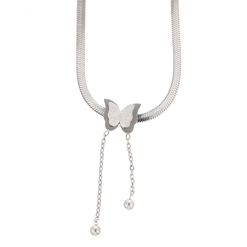 Butterfly Accent Snake Chain Choker