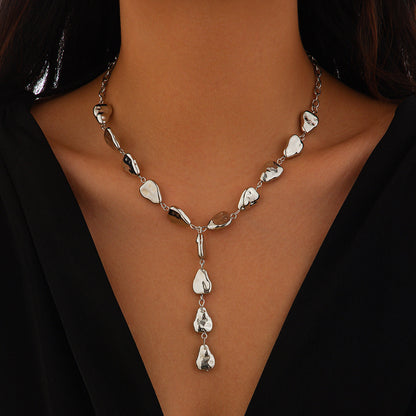 Chunky Gold Drop Statement Necklace