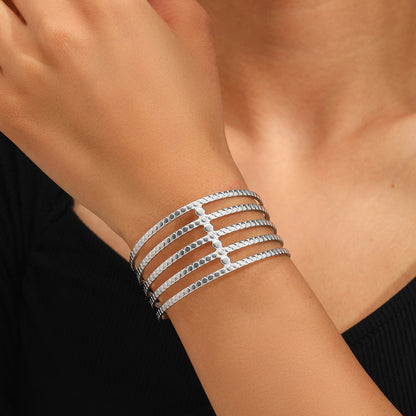 Textured Multi-Band Cuff Bracelet