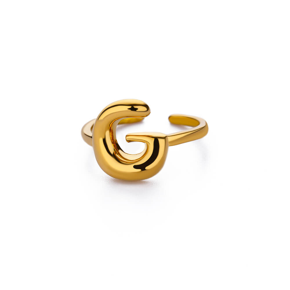 Gold Initial Statement Ring