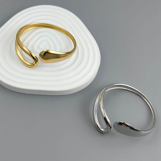 Sleek Twist Open Cuff Ring