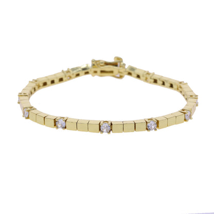 Gold Geometric Tennis Bracelet