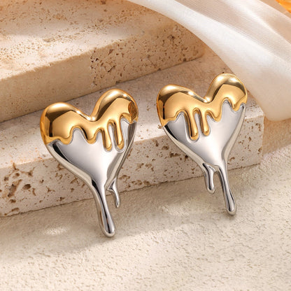 Melted Heart Statement Earrings
