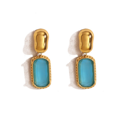 Matte Blush Gem Drop Earrings